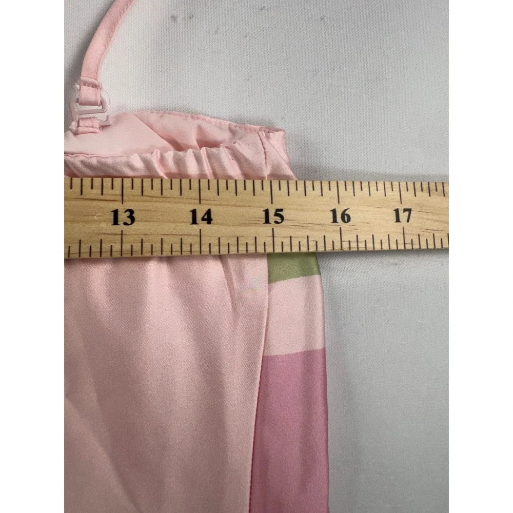 Abercrombie & Fitch Maxi Dress Julia Strapless slip pink floral satin boho sz M